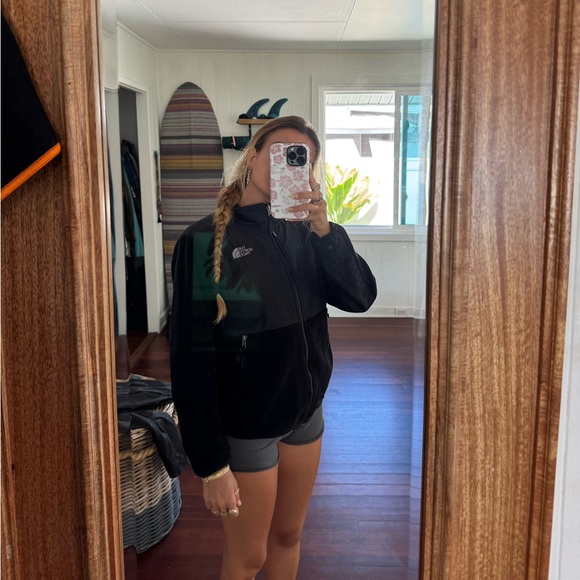 NORTH FACE BLACK Women’s small fleece Sherpa zip up jacket with pockets - Picture 6 of 12